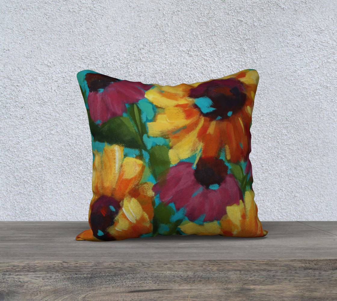 Sunflower Throw Pillow Cover Melinda by The Sea